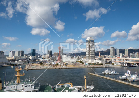 Kobe Harborland seen from the opposite bank Kobe Harborland seen from the opposite bank 122924179