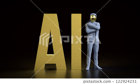 The AI and robot man  for technology or it concept 3d Rendering. 122924231
