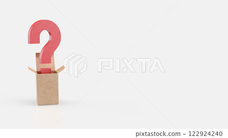 Question mark in box on white Background 3d Rendering. Question mark in box on white Background 3d Rendering. 122924240