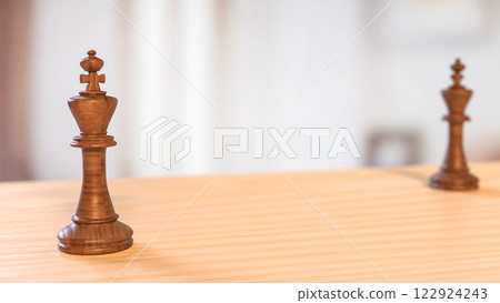 The King Wood on Table for Business concept 3d Rendering. The King Wood on Table for Business concept 3d Rendering. 122924243