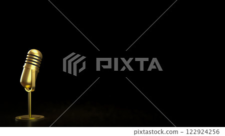 Microphone for  podcast or Radio live concept 3d Rendering. 122924256