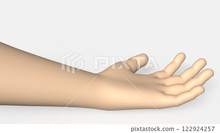 The Hand on white Background 3d Rendering. 122924257