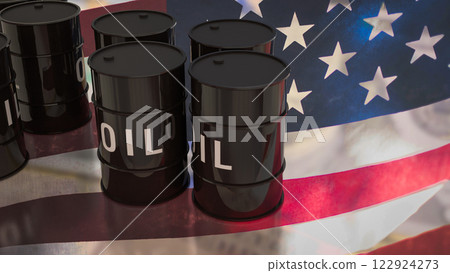 The Oil Tank on USA flag for Business concept 3d Rendering. The Oil Tank on USA flag for Business concept 3d Rendering. 122924273
