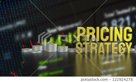 The Gold Pricing strategy and coins for Business concept 3d Rendering. The Gold Pricing strategy and coins for Business concept 3d Rendering. 122924278