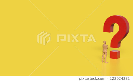 The RED Question mark on yellow Background 3d Rendering. The RED Question mark on yellow Background 3d Rendering. 122924281