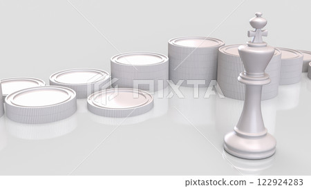 The white king chess for Business concept 3d Rendering. The white king chess for Business concept 3d Rendering. 122924283