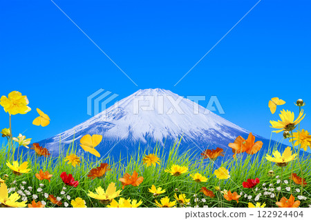 花田、蝴蝶、富士山 122924404
