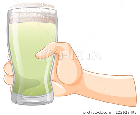 Hand Holding a Refreshing Green Drink Hand Holding a Refreshing Green Drink 122925493