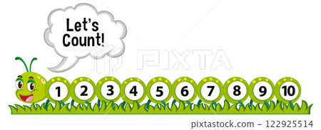 Counting Caterpillar Educational Illustration Counting Caterpillar Educational Illustration 122925514