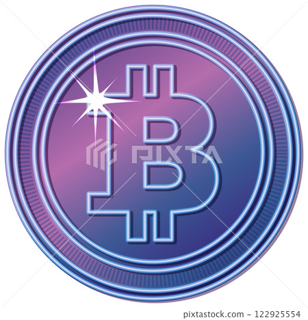 Shiny Bitcoin Cryptocurrency Vector Illustration Shiny Bitcoin Cryptocurrency Vector Illustration 122925554