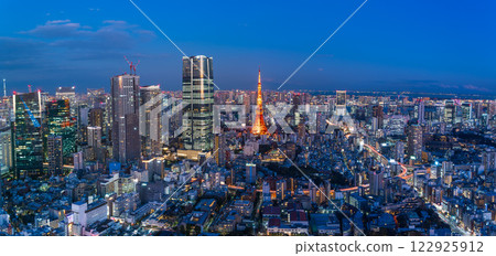 以東京鐵塔為中心的東京夜景 122925912