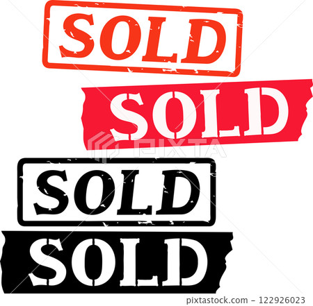 Stamp and tape saying SOLD Stamp and tape saying SOLD 122926023