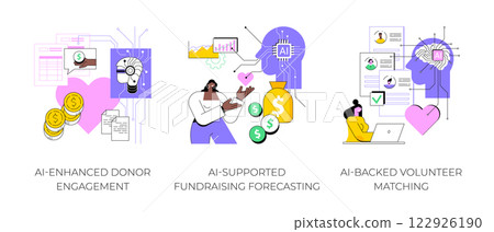 AI for Nonprofit Organizations abstract concept vector illustrations. 122926190