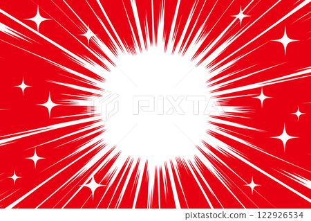 Red and sparkling concentrated lines background material 122926534