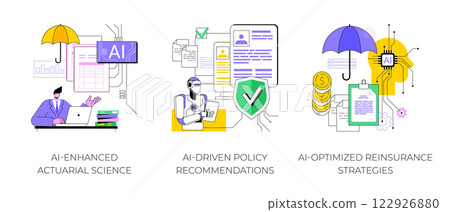 AI for Insurance Companies abstract concept vector illustrations. AI for Insurance Companies abstract concept vector illustrations. 122926880