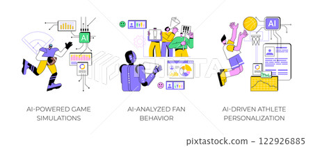 AI in Sports abstract concept vector illustrations. AI in Sports abstract concept vector illustrations. 122926885
