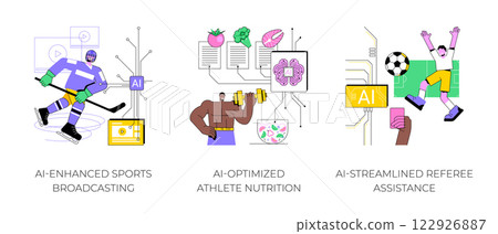 AI in Sports Management abstract concept vector illustrations. AI in Sports Management abstract concept vector illustrations. 122926887