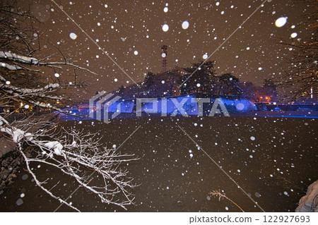 Fukui Prefectural Office Moat in a Snowstorm and Dinosaurs at Fukui Station Fukui Prefectural Office Moat in a Snowstorm and Dinosaurs at Fukui Station 122927693