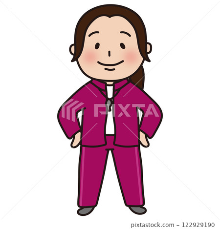 A female physical education teacher in a jersey A female physical education teacher in a jersey 122929190