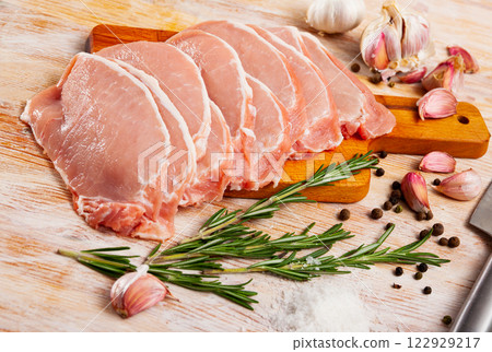 Raw pork fillet ready for cooking Raw pork fillet ready for cooking 122929217