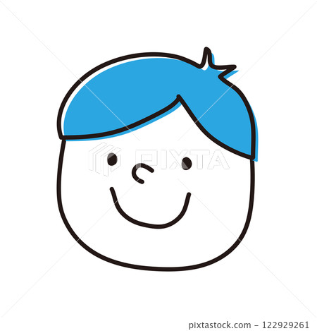 藍色男孩臉 122929261