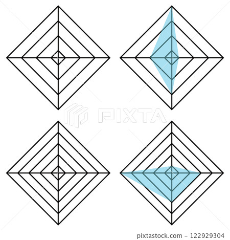 Radar chart rectangle set Radar chart rectangle set 122929304