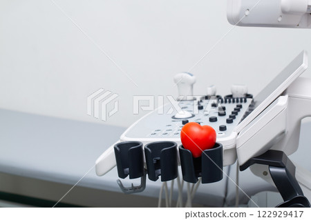 Modern ultrasound machine, Medical equipment in the clinic. 122929417