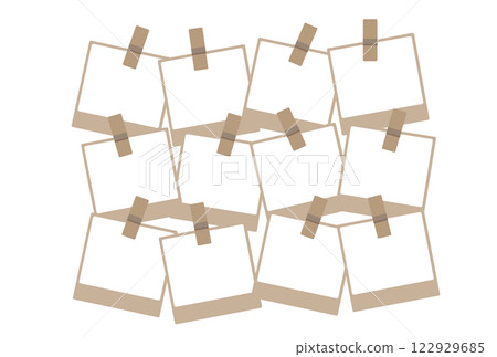Polaroid photo frame illustration set 122929685
