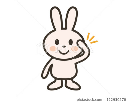 Illustration of a cute rabbit making an "Understood" pose Illustration of a cute rabbit making an "Understood" pose 122930276