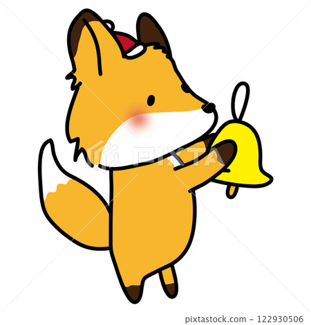 Fox decorating Christmas decorations 122930506