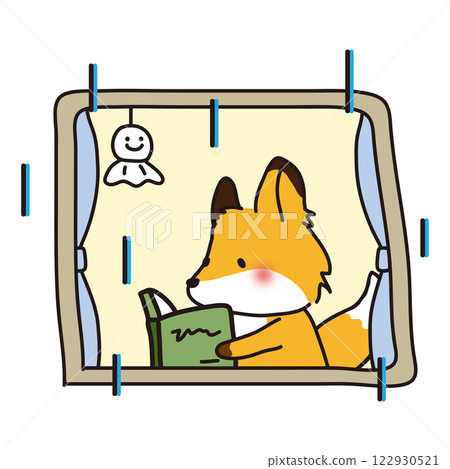 下雨天在家看書的狐狸 122930521