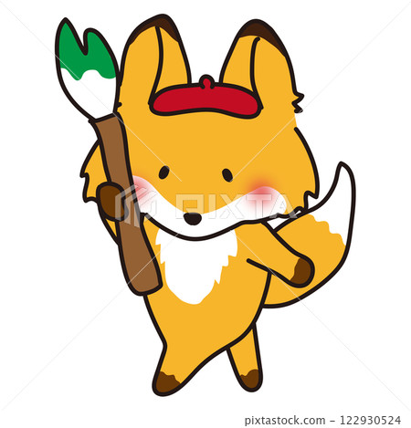 一隻用大畫筆畫的狐狸 122930524