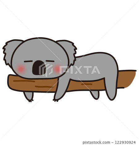 Koala sleeping lazily on a tree Koala sleeping lazily on a tree 122930924