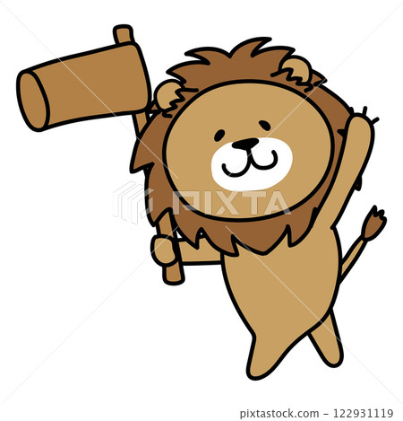 Lion holding a pestle Lion holding a pestle 122931119