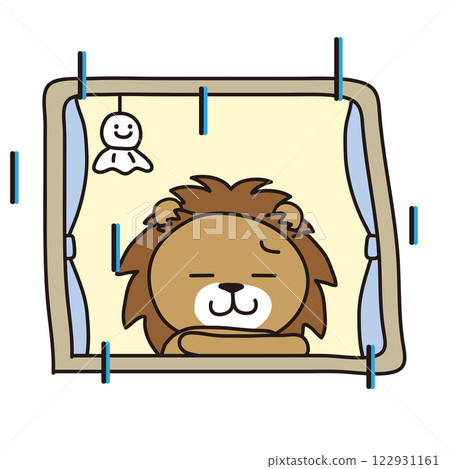 下雨天，一隻獅子失望地望著窗外 122931161