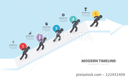 Infographics man carrying on arrow symbol timeline business steps to success template. vector illustration. Infographics man carrying on arrow symbol timeline business steps to success template. vector illustration. 122931409