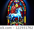 Stained Glass Unicorn 122931762