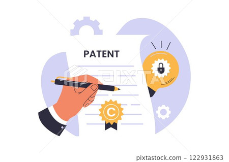 Vector illustration of patented protection 122931863
