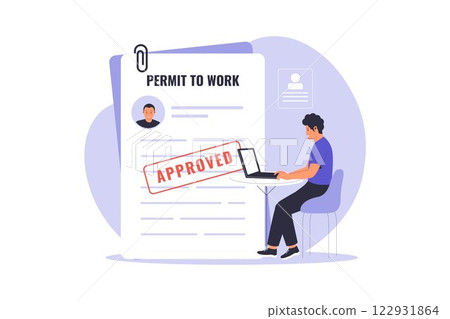 Vector illustration of work permit 122931864