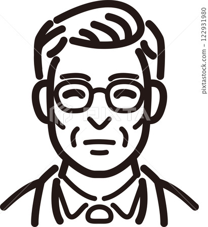 Person Male Middle-aged Senior Business Suit Line Simple Icon Illustration Material 122931980