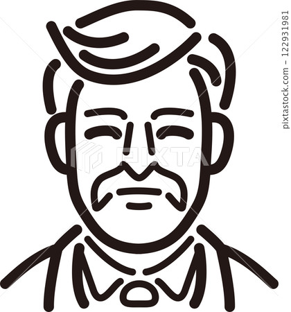 Person Male Middle-aged Senior Business Suit Line Simple Icon Illustration Material 122931981
