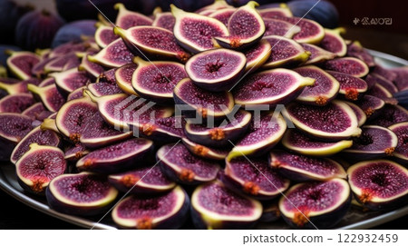 Figs preparation for drying. Generative AI 122932459