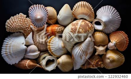 Five-fingered seashells. Generative AI 122932460