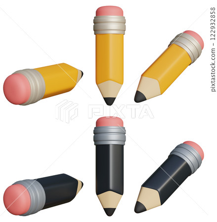 two color pencil 3D icon two color pencil 3D icon 122932858