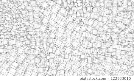 Wireframe Boxes. Sketch style 122933010