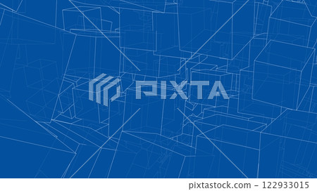 Wireframe Boxes. Sketch style 122933015