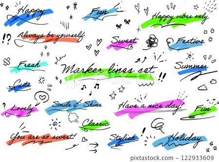 螢光筆標題標記集 122933609