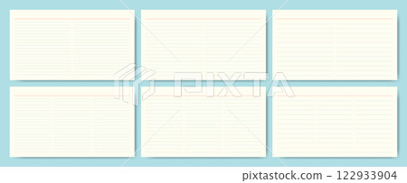 Simple multi-column note paper template, background set. 16:9 size. 122933904