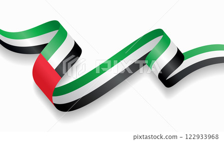 United Arab Emirates flag wavy abstract background. Vector illustration. 122933968