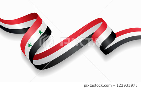 Syrian flag wavy abstract background. Vector illustration. Syrian flag wavy abstract background. Vector illustration. 122933973
